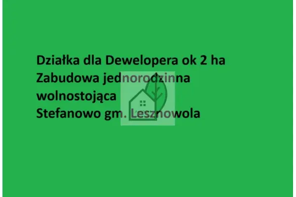 mazowieckie, piaseczyński, Lesznowola, Stefanowo, Dla Dewelopera ok 2ha MNW